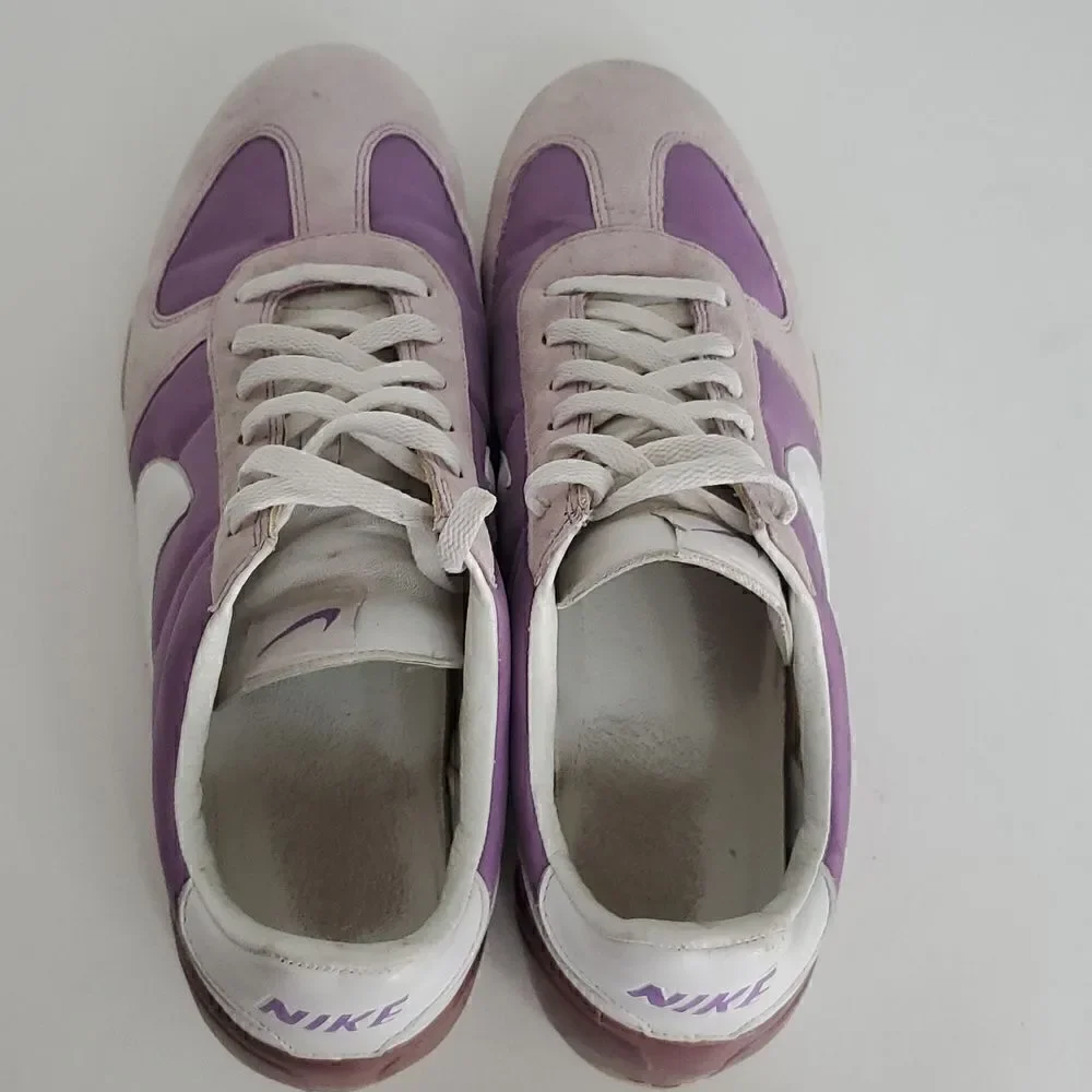 Nike Vintage Classic Sprint Sister Track Shoe Purple White Leather Size 10.5